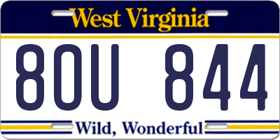 WV license plate 8OU844