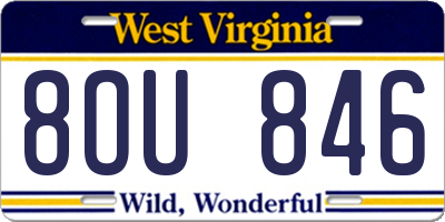 WV license plate 8OU846