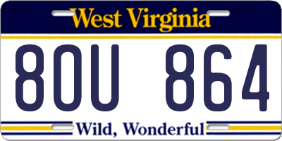 WV license plate 8OU864