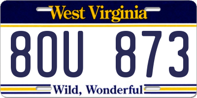 WV license plate 8OU873