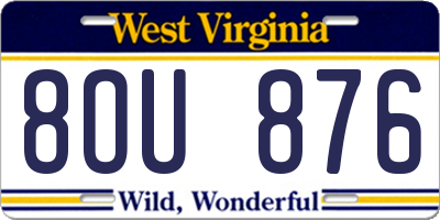 WV license plate 8OU876