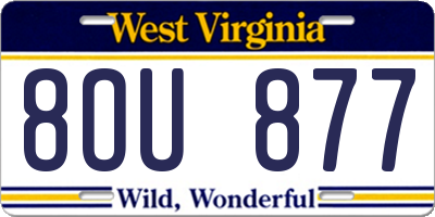 WV license plate 8OU877