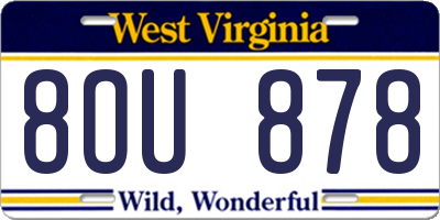 WV license plate 8OU878
