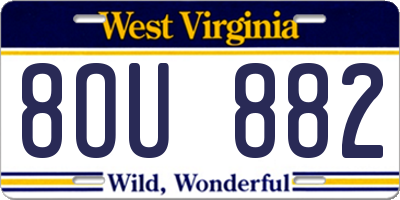 WV license plate 8OU882