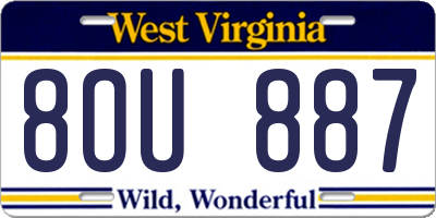 WV license plate 8OU887