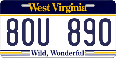 WV license plate 8OU890