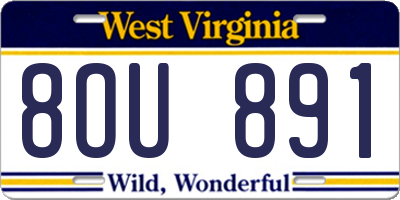 WV license plate 8OU891
