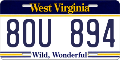 WV license plate 8OU894