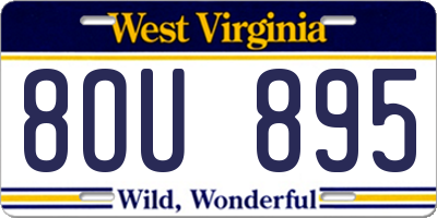 WV license plate 8OU895