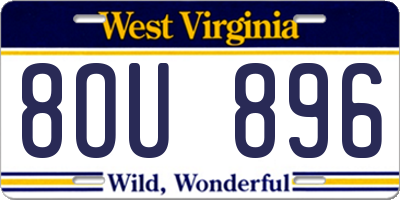 WV license plate 8OU896