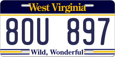WV license plate 8OU897