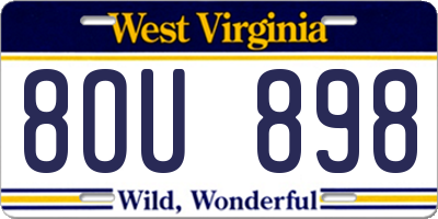 WV license plate 8OU898