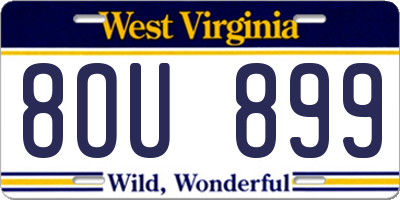 WV license plate 8OU899