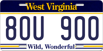 WV license plate 8OU900