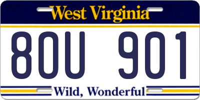 WV license plate 8OU901