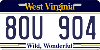 WV license plate 8OU904