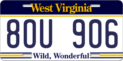WV license plate 8OU906