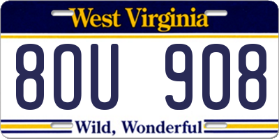 WV license plate 8OU908