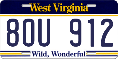 WV license plate 8OU912