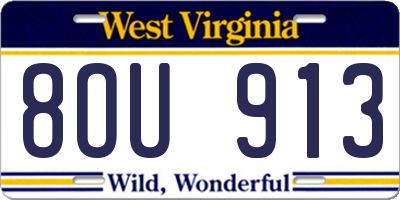 WV license plate 8OU913