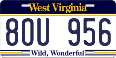 WV license plate 8OU956