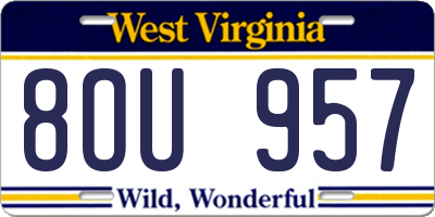 WV license plate 8OU957