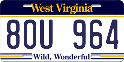 WV license plate 8OU964