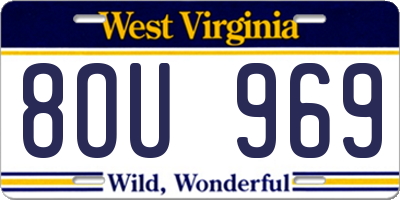 WV license plate 8OU969