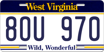 WV license plate 8OU970