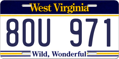 WV license plate 8OU971