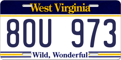 WV license plate 8OU973