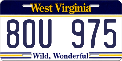 WV license plate 8OU975