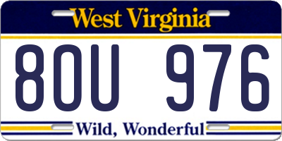 WV license plate 8OU976