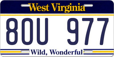 WV license plate 8OU977