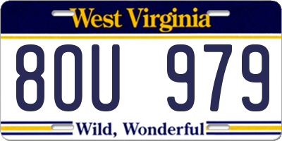 WV license plate 8OU979