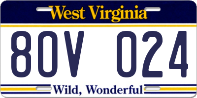 WV license plate 8OV024