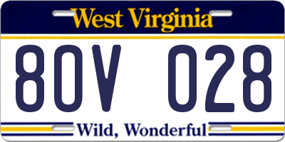 WV license plate 8OV028