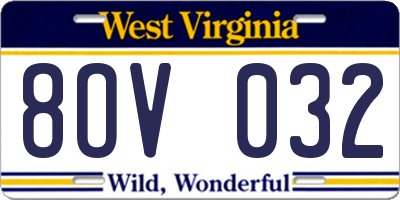 WV license plate 8OV032