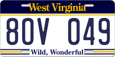 WV license plate 8OV049