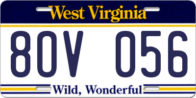 WV license plate 8OV056