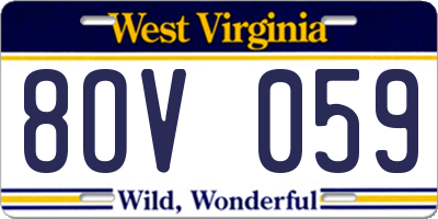WV license plate 8OV059