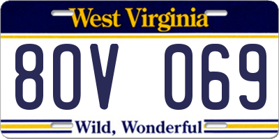 WV license plate 8OV069
