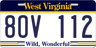 WV license plate 8OV112