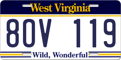 WV license plate 8OV119