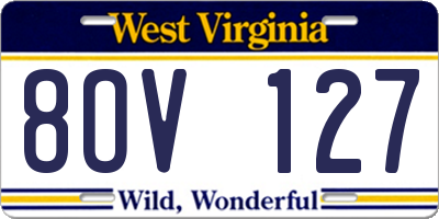 WV license plate 8OV127