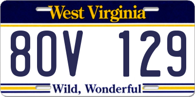 WV license plate 8OV129