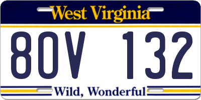 WV license plate 8OV132