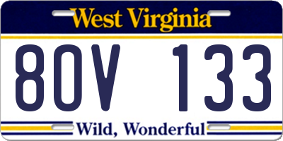 WV license plate 8OV133