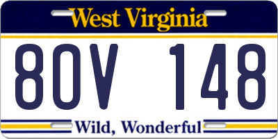 WV license plate 8OV148