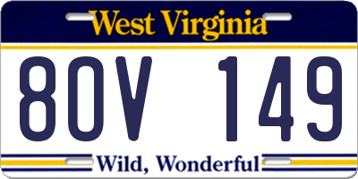WV license plate 8OV149